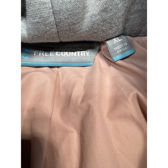 Free Country Womens 2 In 1 Quilted Barn Coat Insulated Hooded Size Large - Picture 2 of 6